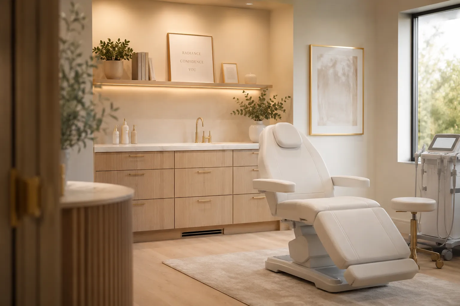 Flo Aesthetics treatment room in Clear Lake, Iowa